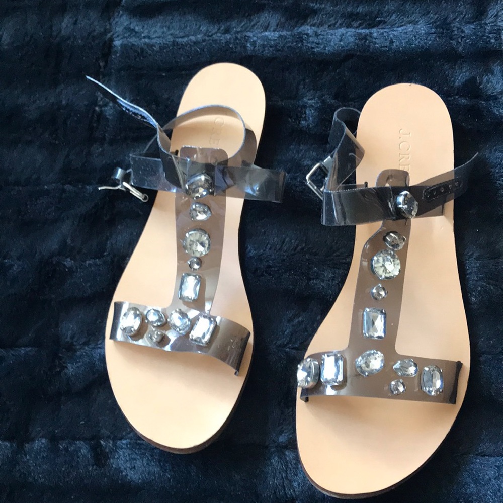 Jeweled T-Strap Sandals
